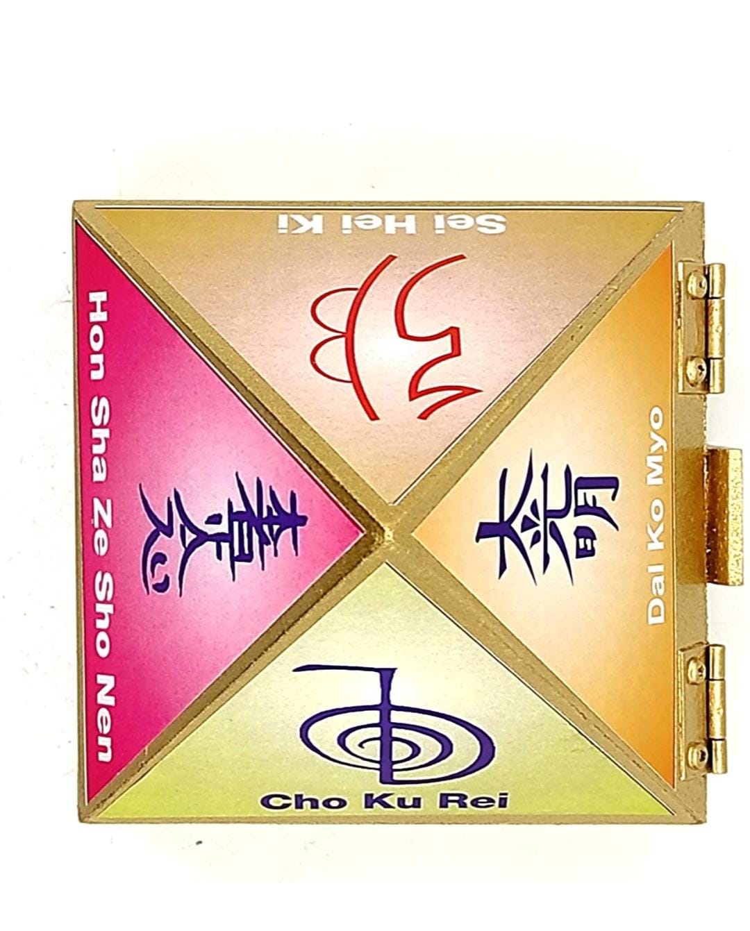 Wooden Pyramid Box for attracting money abundance, mystery box, Manifestation Reiki Box with Reiki Symbols and Shree Yantra
